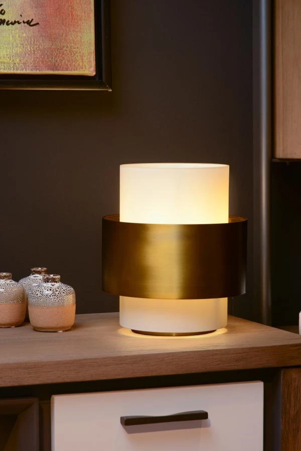 Lucide FIRMIN - Table lamp - Ø 20 cm - 1xE27 - Matt Gold / Brass - ambiance 2